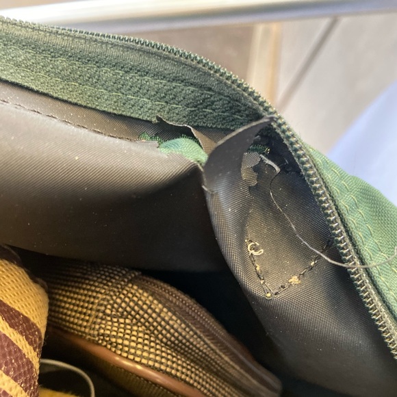 LONGCHAMP FOREST GREEN Tote GORG RARE πED FLAWED - Picture 11 of 16